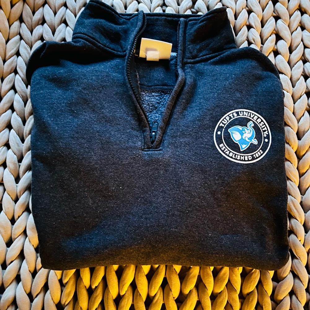 Champion Tufts University Charcoal Gray Quarter-Zip Pullover sweatshirt - Picture 3 of 7